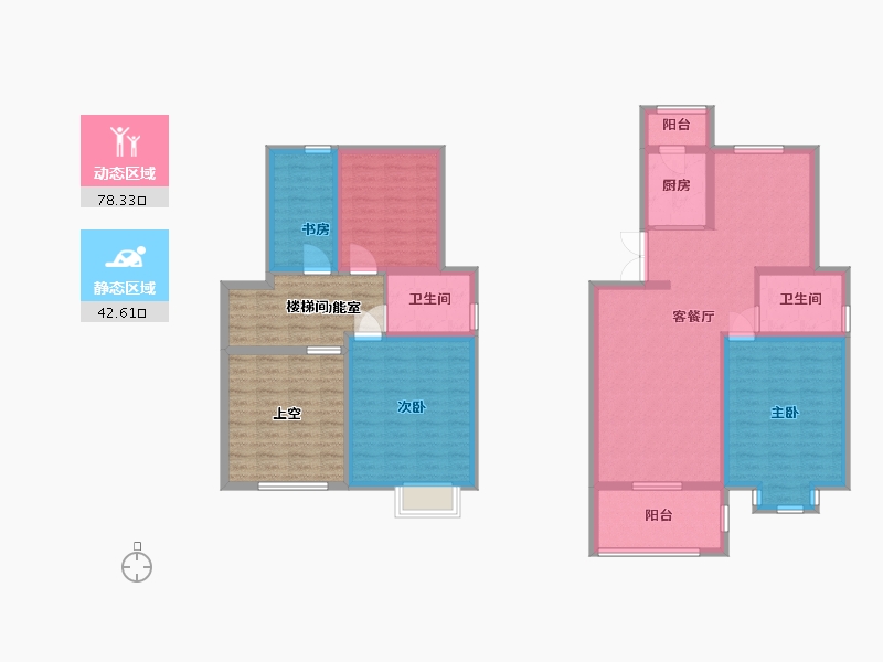 江苏省-苏州市-悦珑湖B户型146m²-129.94-户型库-动静分区