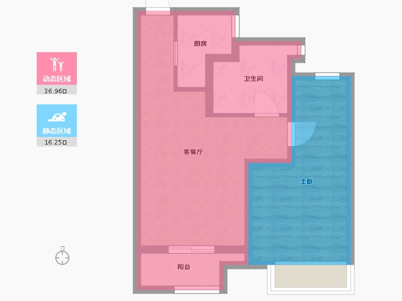 江苏省-苏州市-象屿西郊御府11栋A户型70m²-46.32-户型库-动静分区