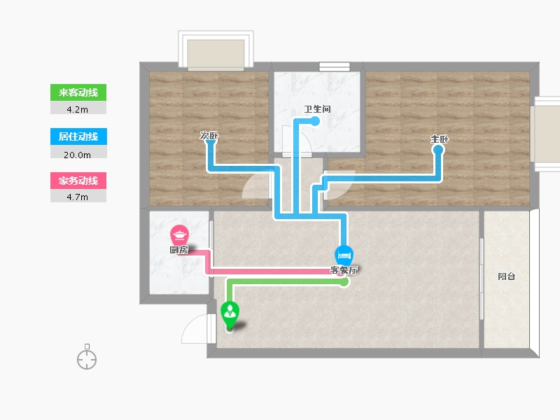 江苏省-苏州市-君悦豪庭86m²-68.92-户型库-动静线