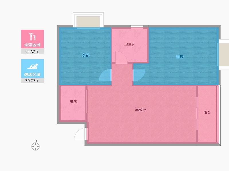 江苏省-苏州市-君悦豪庭86m²-68.92-户型库-动静分区