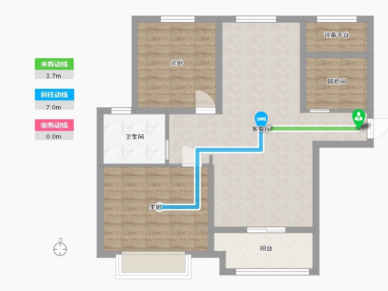 江苏省-苏州市-滨江裕花园13号楼,16号楼94㎡-77.82-户型库-动静线