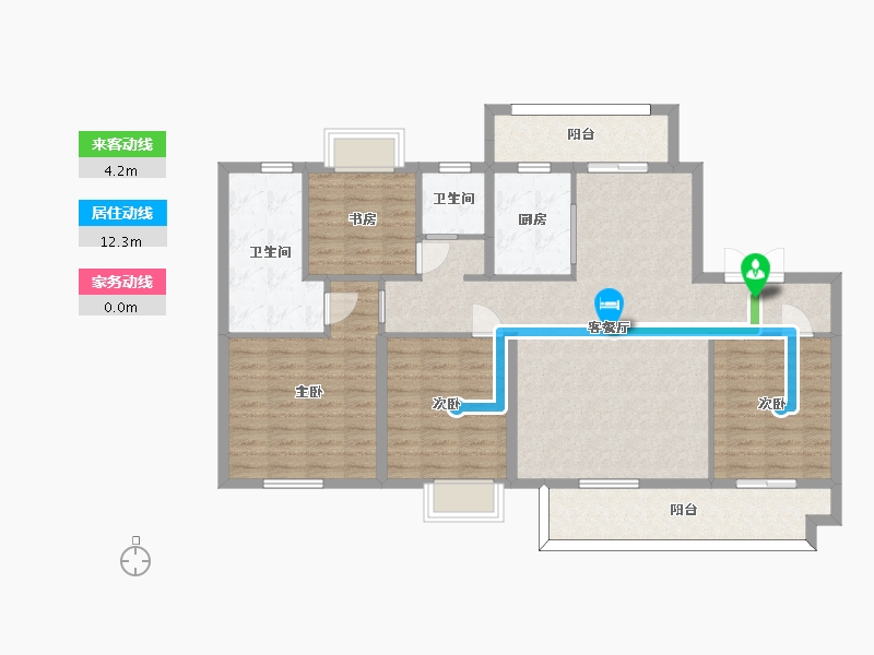 江苏省-苏州市-铂翠天第8栋C户型143m²-115.20-户型库-动静线