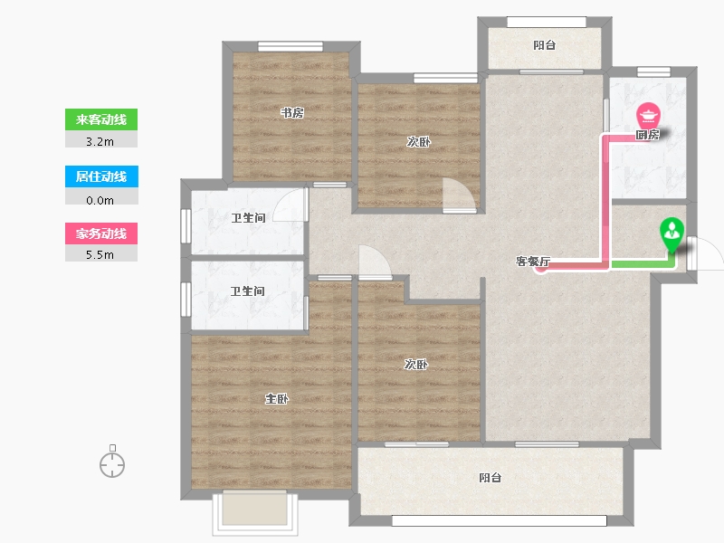 湖南省-长沙市-亿达智造小镇6栋,15栋,16栋,14栋,11号楼建面143㎡-108.01-户型库-动静线