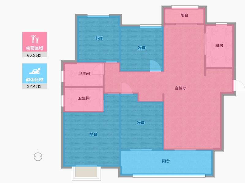 湖南省-长沙市-亿达智造小镇6栋,15栋,16栋,14栋,11号楼建面143㎡-108.01-户型库-动静分区