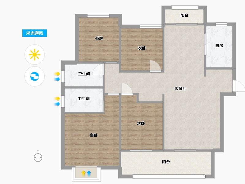 湖南省-长沙市-亿达智造小镇6栋,15栋,16栋,14栋,11号楼建面143㎡-108.01-户型库-采光通风