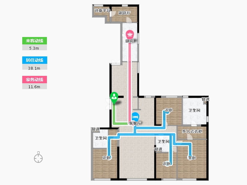 辽宁省-沈阳市-宝能GFC青年大街268-4号（T4号楼）290m²-194.07-户型库-动静线