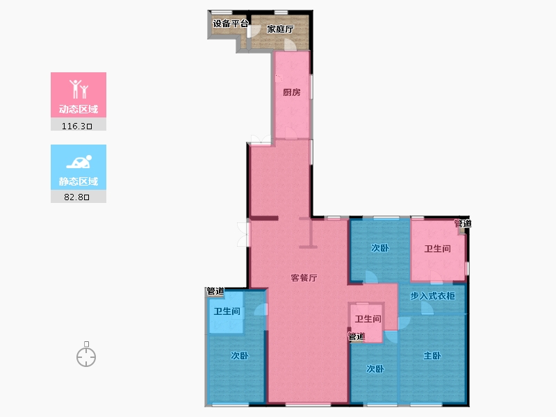 辽宁省-沈阳市-宝能GFC青年大街268-4号（T4号楼）290m²-194.07-户型库-动静分区