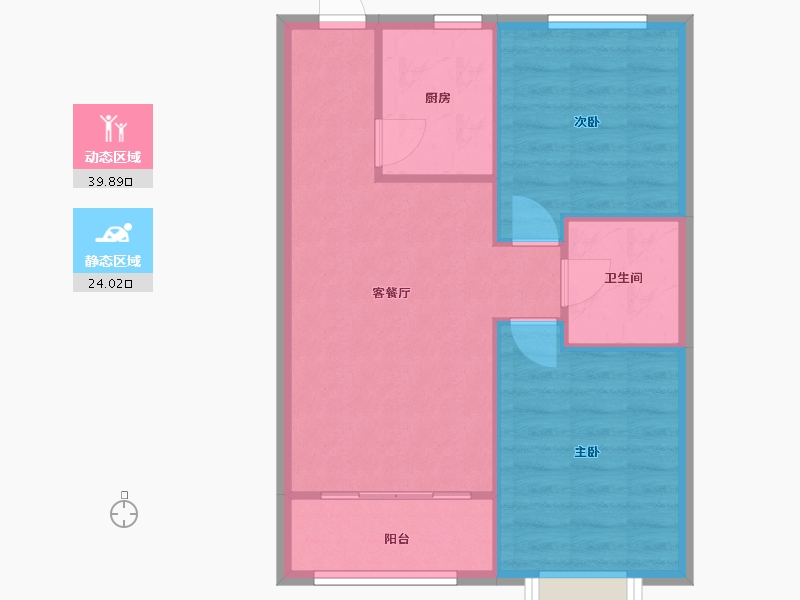 辽宁省-沈阳市-保利达翠堤湾75㎡户型75m²-58.09-户型库-动静分区