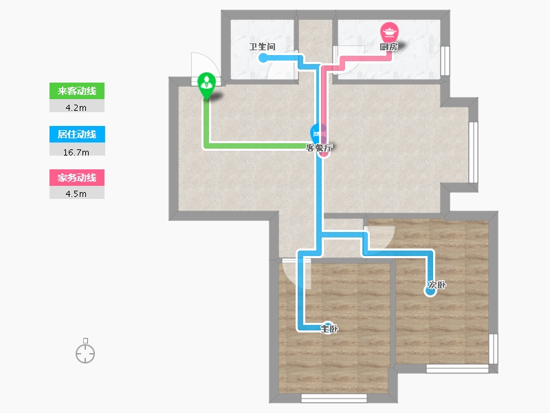 辽宁省-沈阳市-保利达翠堤湾78㎡户型78m²-59.18-户型库-动静线