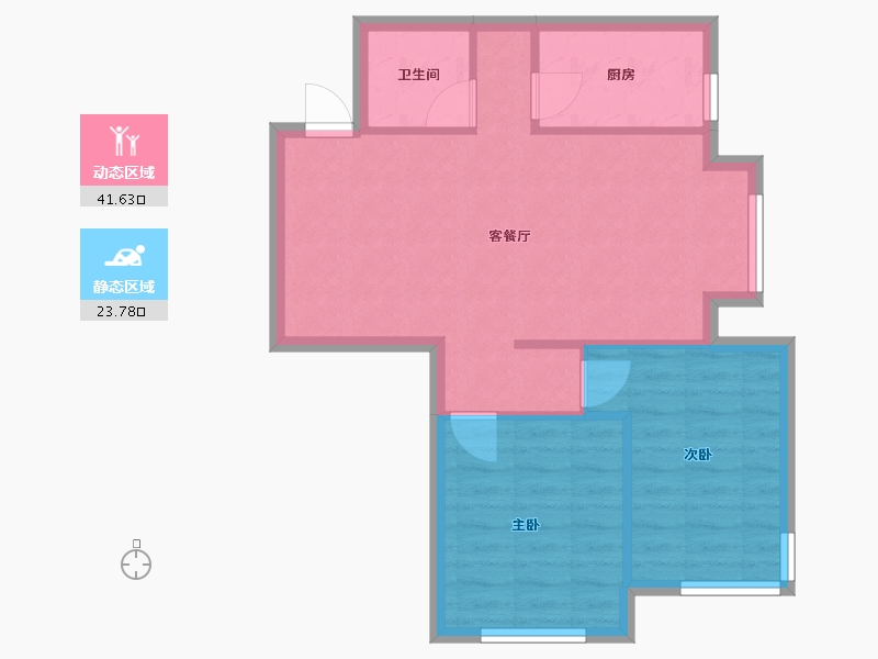 辽宁省-沈阳市-保利达翠堤湾78㎡户型78m²-59.18-户型库-动静分区