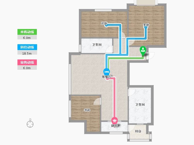 辽宁省-沈阳市-惠民馨苑128平户型128m²-102.40-户型库-动静线