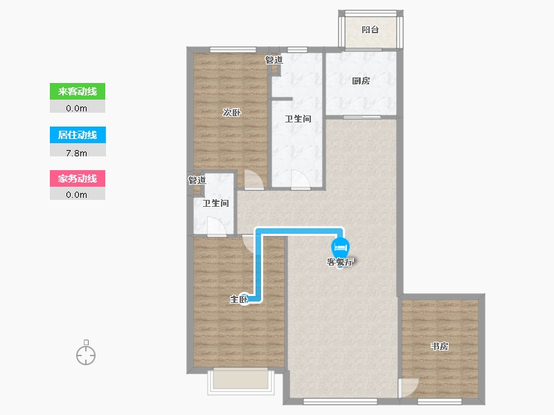 辽宁省-沈阳市-惠民馨苑148平户型148m²-118.40-户型库-动静线