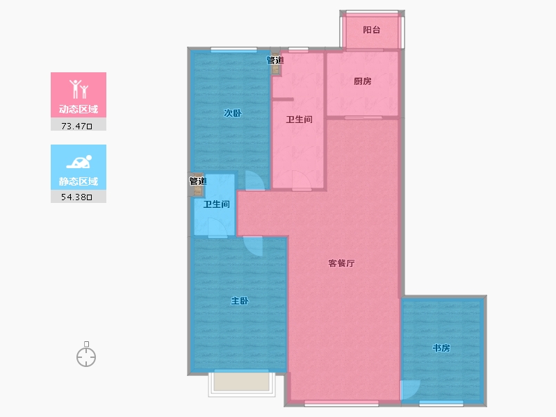 辽宁省-沈阳市-惠民馨苑148平户型148m²-118.40-户型库-动静分区