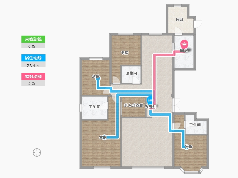 辽宁省-沈阳市-金地宸颂万寿寺街15号（1号楼）183m²-149.00-户型库-动静线