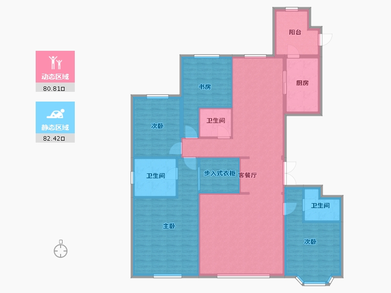 辽宁省-沈阳市-金地宸颂万寿寺街15号（1号楼）183m²-149.00-户型库-动静分区