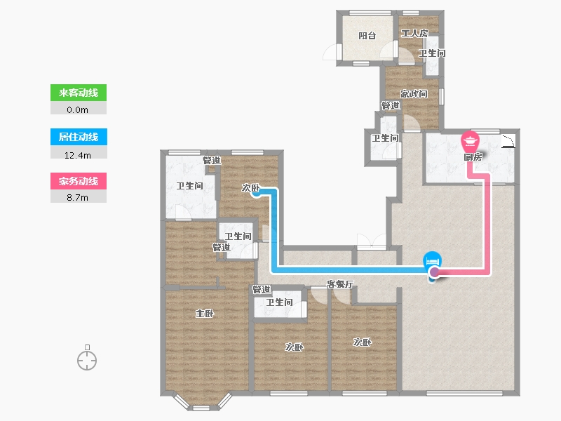 辽宁省-沈阳市-金地宸颂万寿寺街15号（1号楼）232m²-176.53-户型库-动静线