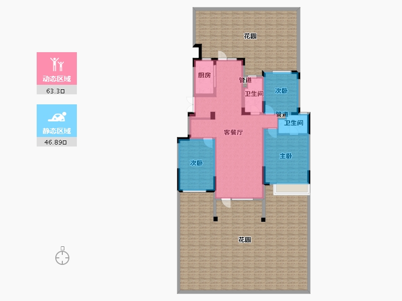 辽宁省-沈阳市-金地艺华年高官台东街(2,3,6,5,4)号楼139m²-233.77-户型库-动静分区