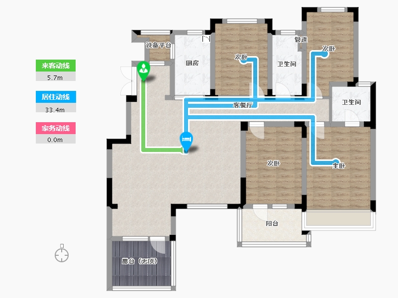 辽宁省-沈阳市-金地艺华年高官台东街(7,9,8,11,10)号楼148m²-126.33-户型库-动静线