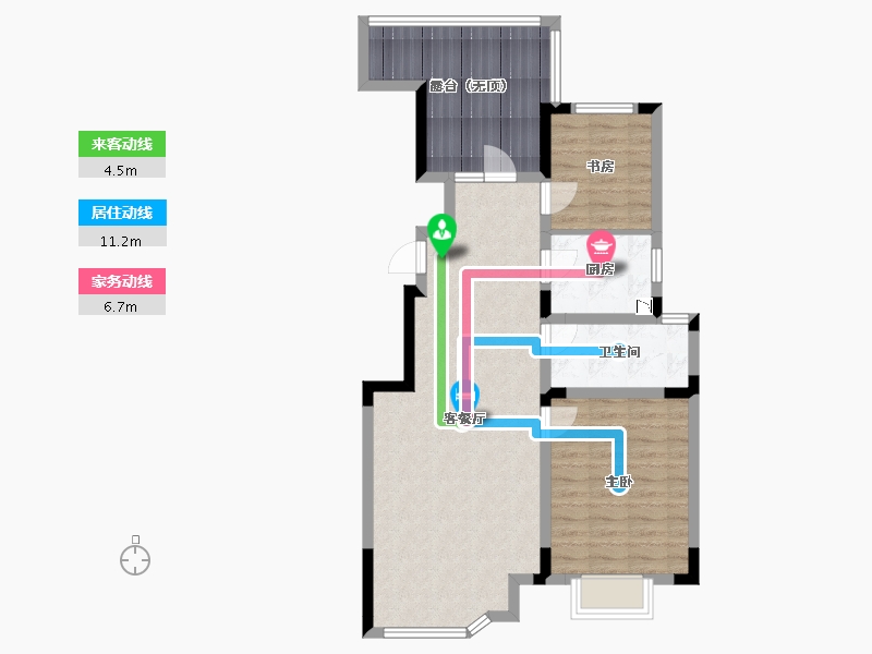 辽宁省-沈阳市-金地艺华年高官台东街99-15号（18号楼）91m²-79.94-户型库-动静线