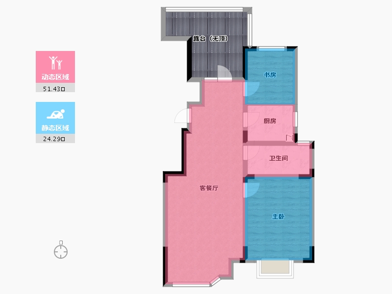 辽宁省-沈阳市-金地艺华年高官台东街99-15号（18号楼）91m²-79.94-户型库-动静分区