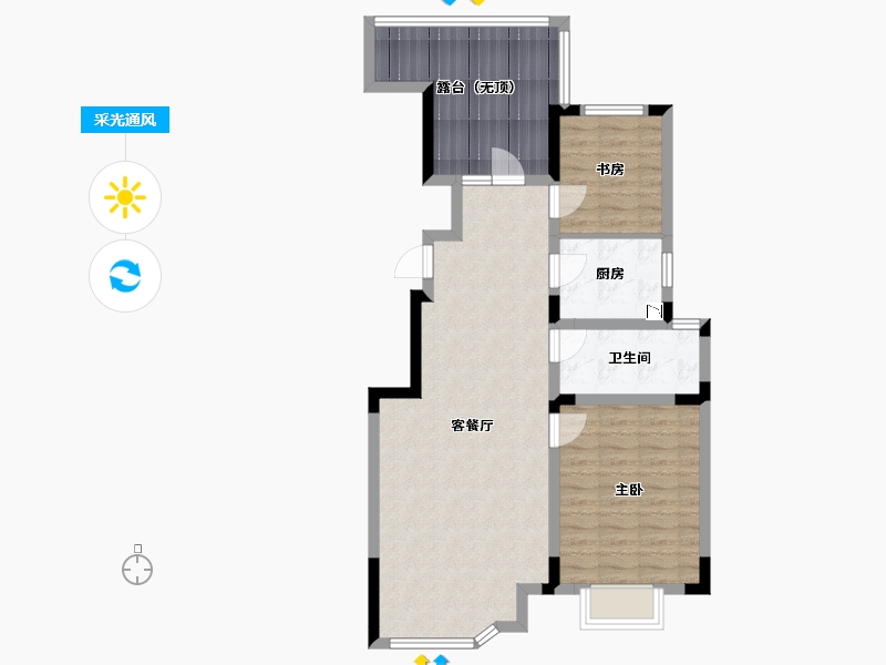 辽宁省-沈阳市-金地艺华年高官台东街99-15号（18号楼）91m²-79.94-户型库-采光通风