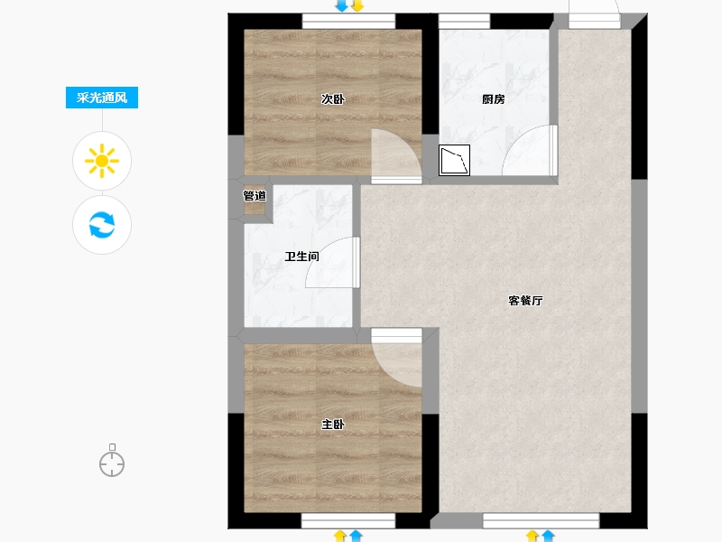 辽宁省-沈阳市-锦城邻里金家街（2，3，1）号楼67m²-41.94-户型库-采光通风