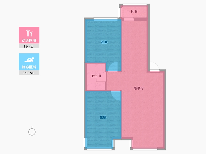 辽宁省-沈阳市-锦城邻里金家街102-3号（10）72m²-57.60-户型库-动静分区