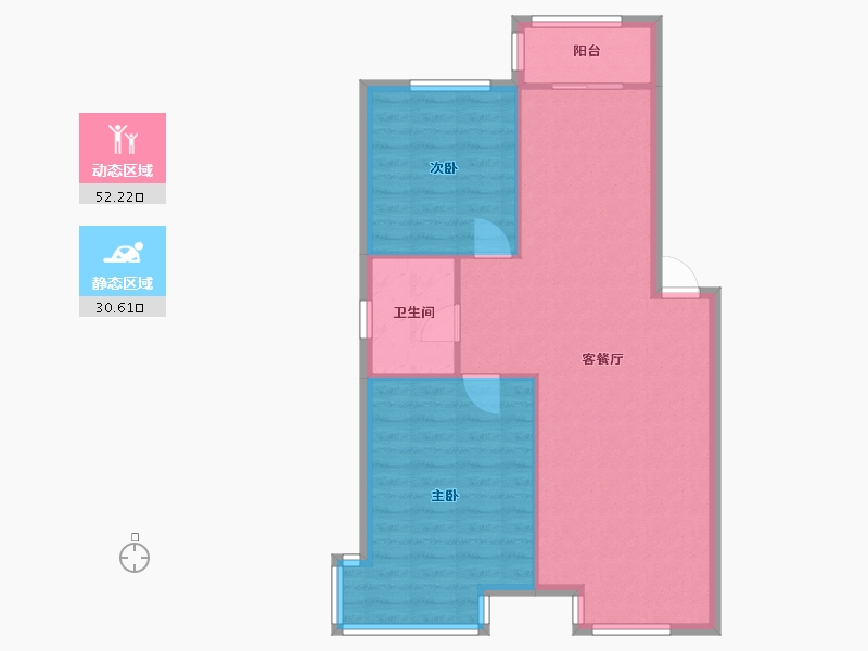 辽宁省-沈阳市-锦城邻里金家街102-3号（10）95m²-76.01-户型库-动静分区