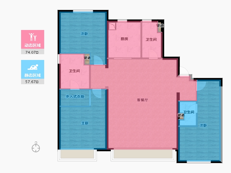 辽宁省-沈阳市-美的君兰江山惠工街（4,5,6）号楼180m²-120.11-户型库-动静分区