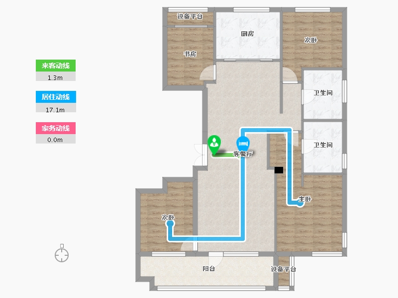 辽宁省-沈阳市-其仕和悦沈河区方家栏路29-5号（5号楼）140m²-116.50-户型库-动静线