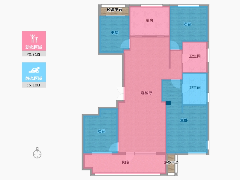 辽宁省-沈阳市-其仕和悦沈河区方家栏路29-5号（5号楼）140m²-116.50-户型库-动静分区