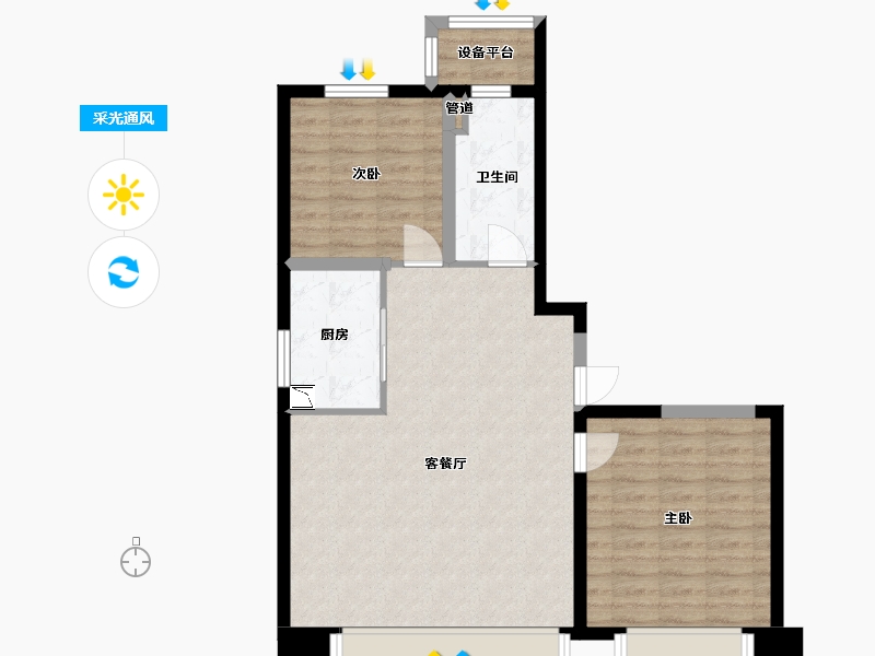 辽宁省-沈阳市-美的君兰江山惠工街26-4号（4号楼）125m²-73.04-户型库-采光通风