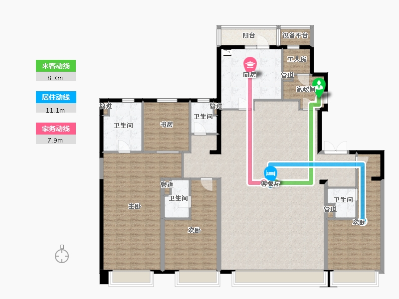 辽宁省-沈阳市-美的君兰江山惠工街26-5号（5号楼）280m²-204.16-户型库-动静线