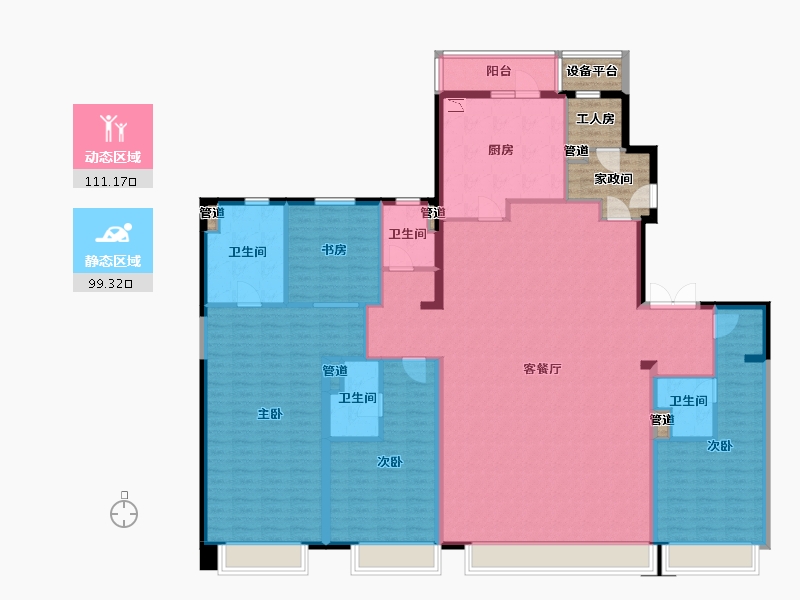 辽宁省-沈阳市-美的君兰江山惠工街26-5号（5号楼）280m²-204.16-户型库-动静分区