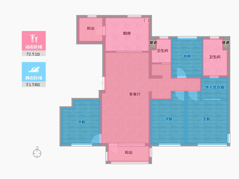 辽宁省-沈阳市-其仕和悦沈河区方家栏路29-9号（9号楼）142m²-110.91-户型库-动静分区