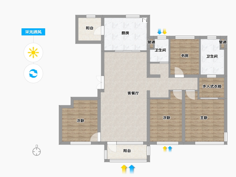 辽宁省-沈阳市-其仕和悦沈河区方家栏路29-9号（9号楼）142m²-110.91-户型库-采光通风