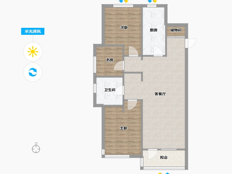 辽宁省-沈阳市-其仕和悦沈河区方家栏路（1,4）号楼102m²-82.60-户型库-采光通风