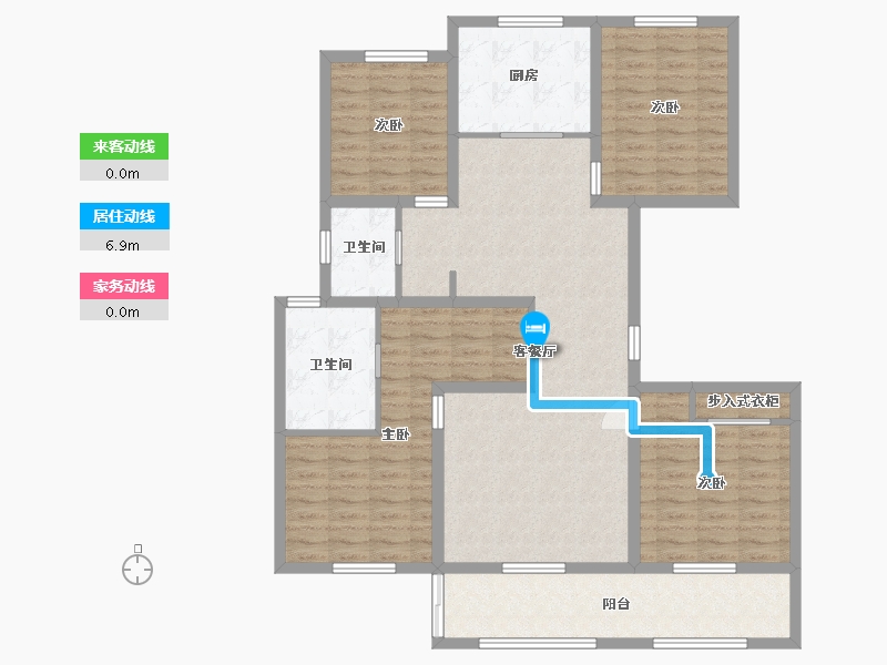 江苏省-苏州市-睿怡庭1栋G户型155m²-124.01-户型库-动静线