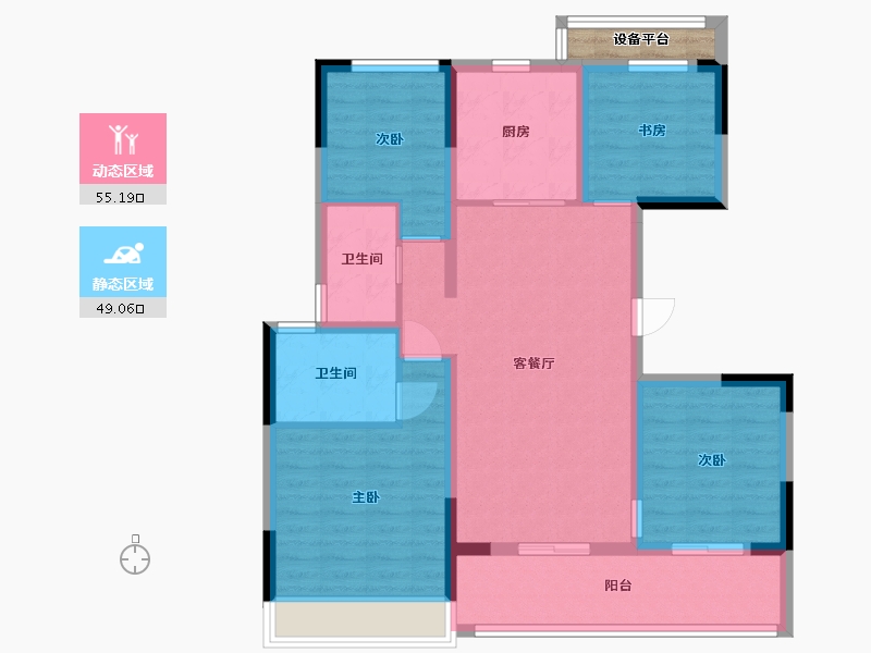 江苏省-苏州市-大发熙悦澜庭115㎡-94.85-户型库-动静分区