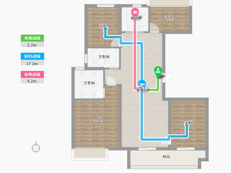 江苏省-苏州市-大发熙悦澜庭127㎡-101.86-户型库-动静线