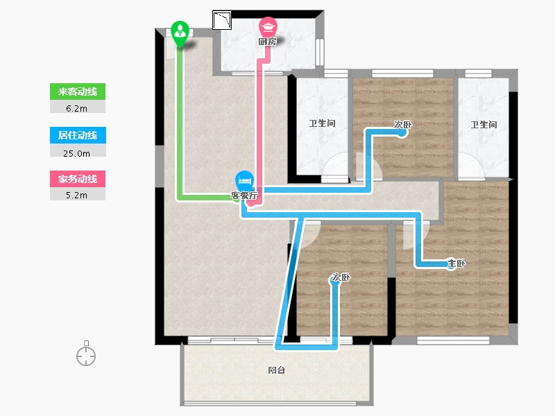 福建省-福州市-福清世贸璀璨滨江-95.00-户型库-动静线