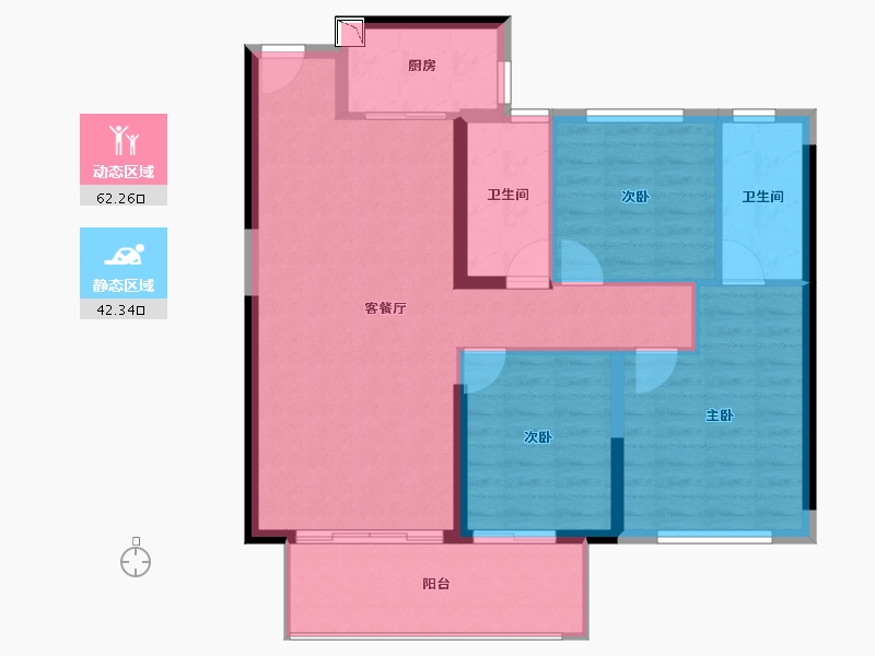 福建省-福州市-福清世贸璀璨滨江-95.00-户型库-动静分区