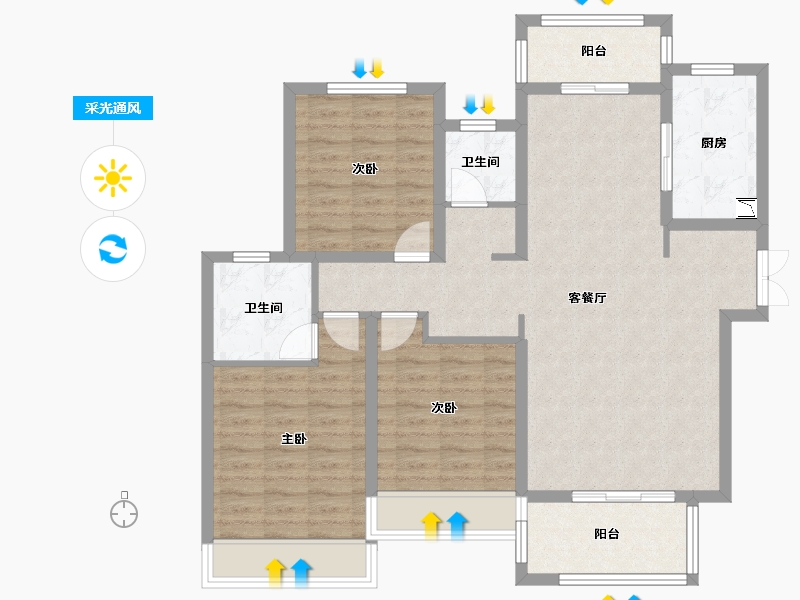 河南省-周口市-建业世和府-102.12-户型库-采光通风