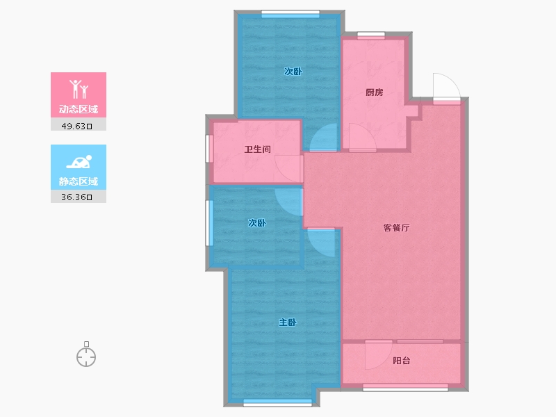 辽宁省-沈阳市-三盛颐景御园蒲丰路42-81号（18）,蒲丰路42-82号（17）,蒲丰路42-83号（9）-78.40-户型库-动静分区