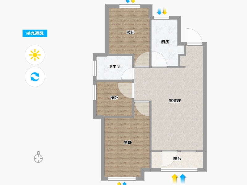 辽宁省-沈阳市-三盛颐景御园蒲丰路42-103号（23号楼）,蒲丰路42-94号（11号楼）,蒲丰路42-1-80.01-户型库-采光通风