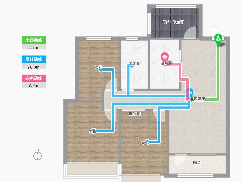 辽宁省-沈阳市-三盛颐景御园蒲丰路42-93号（13号楼）建面110m²-87.99-户型库-动静线