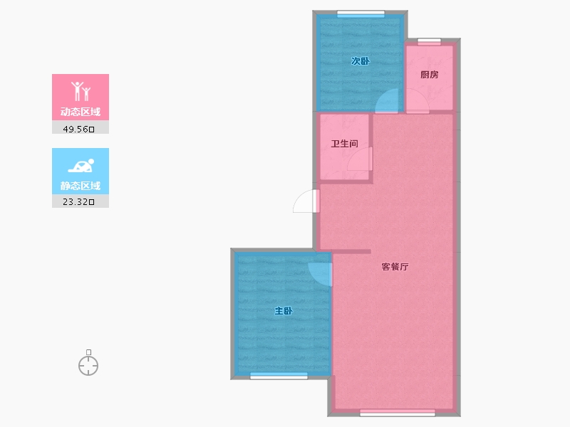 辽宁省-沈阳市-北宇红枫庭院虎石台南大街22-12号（11）,虎石台南大街22-19号（22）,虎石台南大街-66.55-户型库-动静分区