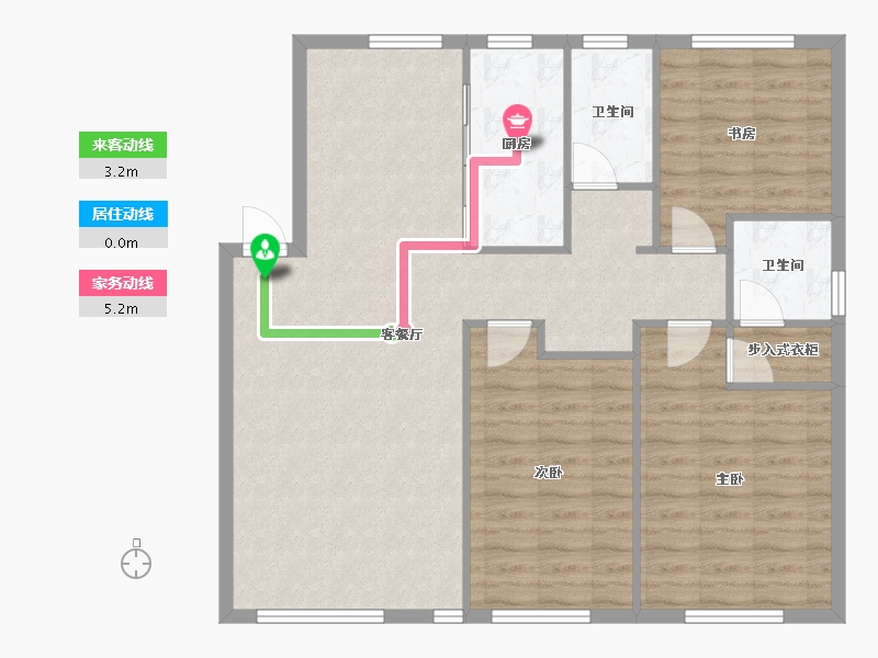 辽宁省-沈阳市-亚泰城建面120m²-97.87-户型库-动静线