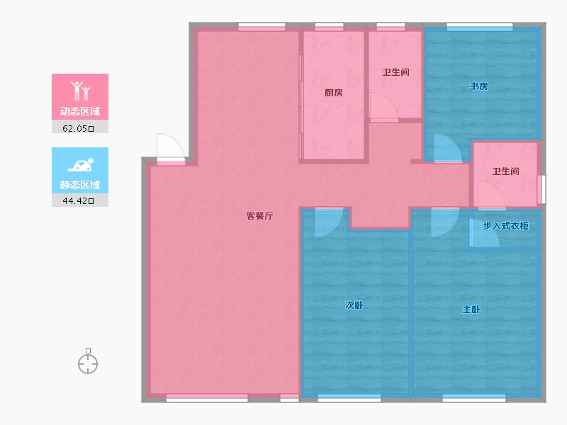 辽宁省-沈阳市-亚泰城建面120m²-97.87-户型库-动静分区