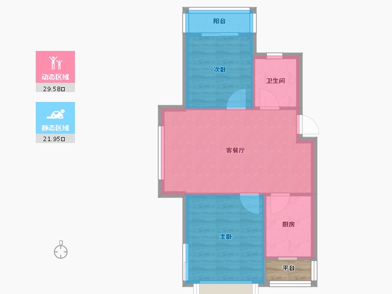 辽宁省-沈阳市-华海蓝境道义三街6-18号,道义三街6-20号G20A户型建面73m²-47.86-户型库-动静分区